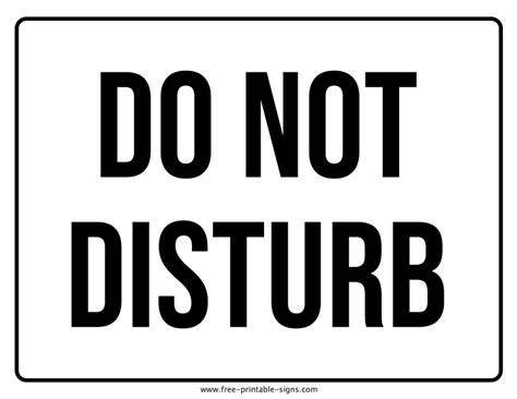 Do Not Disturb Printable
